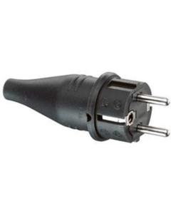Netstekker + aarde volrubber 230V